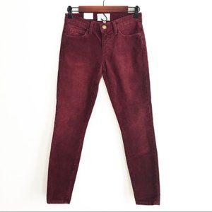 Current Elliott Burgundy Stiletto Corduroy Skinny Pants Size 25